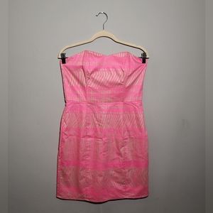 H&M Neon Pink Sweetheart Tube Top Dress | Strapless | Mini | Tribal |  size 10